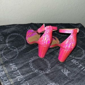 Pink heels very comfortable worn twice.